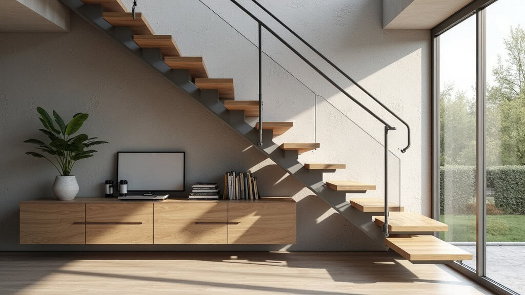 Monte-escalier tournant installé sur un escalier en colimaçon à Isbergues