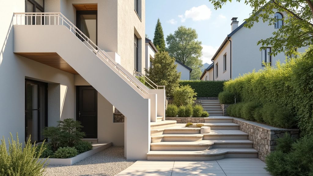 Monte escalier tournant installé sur un escalier en colimaçon à Saint-Laurent-de-Chamousset