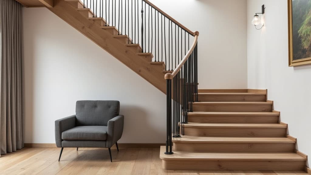 Monte-escalier tournant installé sur un escalier en colimaçon dans une maison traditionnelle d