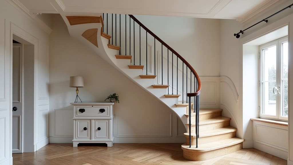Monte-escalier tournant sur mesure installé dans une maison ancienne à Saint-Bris-le-Vineux