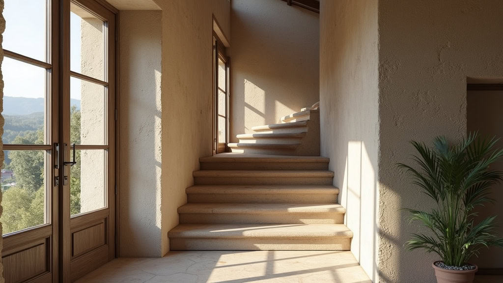 Monte-escalier tournant sur un escalier en virage dans une maison de Buschwiller