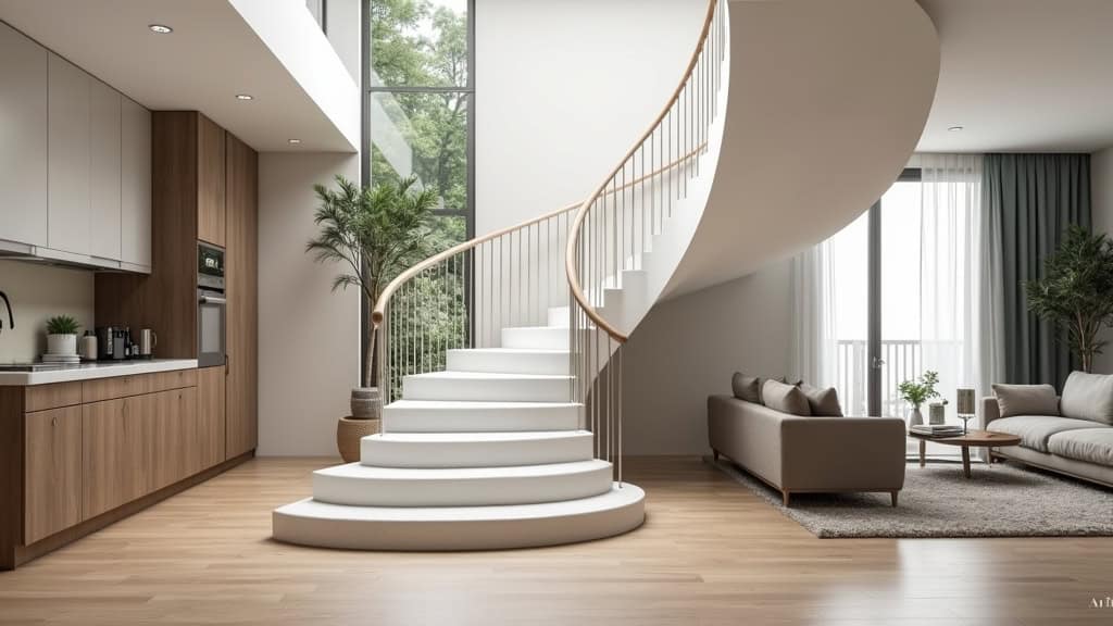 Monte-escalier courbe installé à l