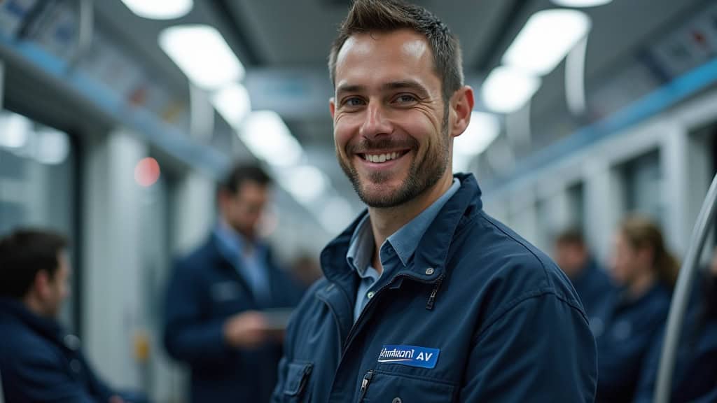 Technicien en train d