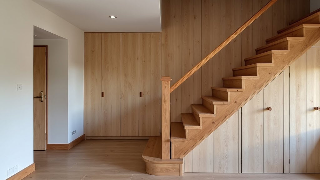 Monte-escalier droit installé sur un escalier en bois dans une maison traditionnelle de Val-du-Mignon