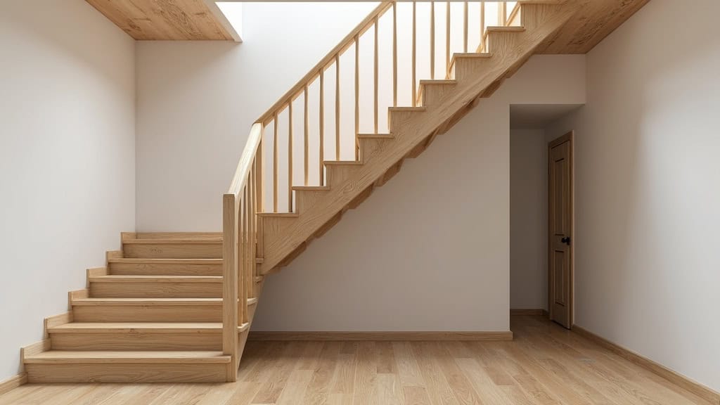 Monte-escalier tournant installé dans un escalier en bois d
