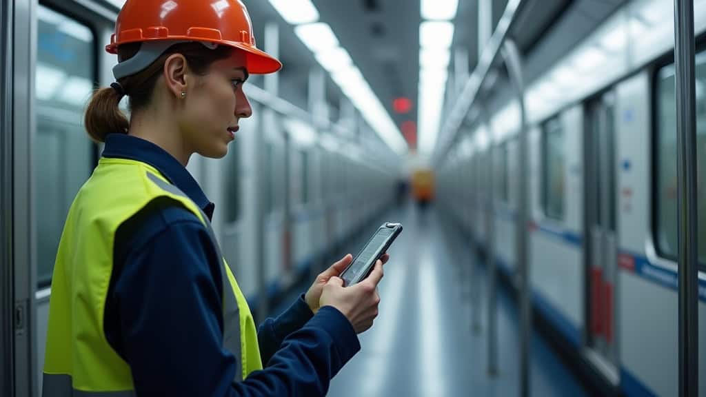 Technicien en train d