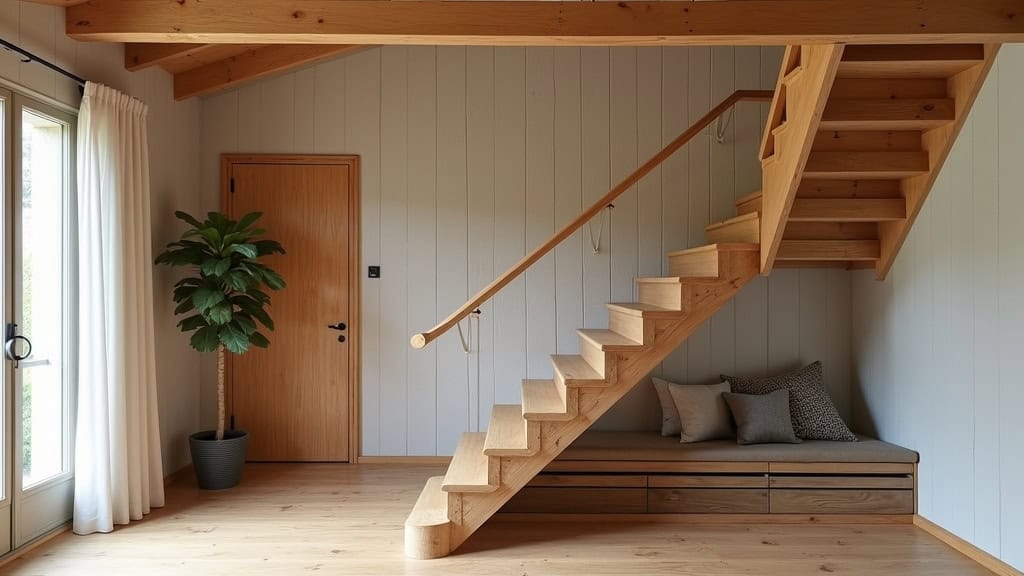 Monte-escalier droit installé sur un escalier en bois dans une maison traditionnelle à Vic-Fezensac