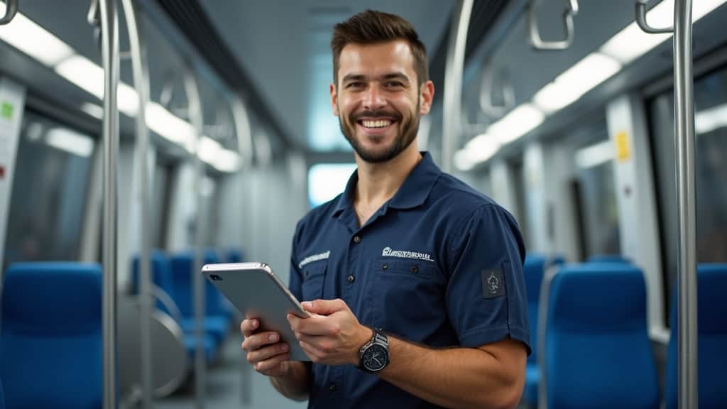 Technicien en train d