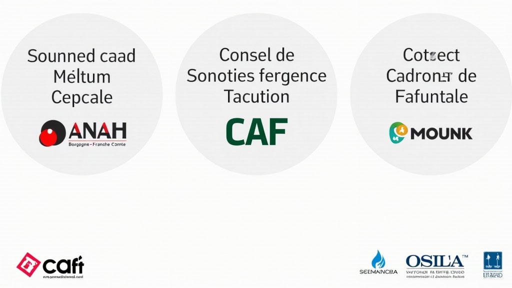 Fiche explicative des aides financières pour monte-escalier en région Bourgogne-Franche-Comté, avec logo ANAH, CAF, et conseil départemental