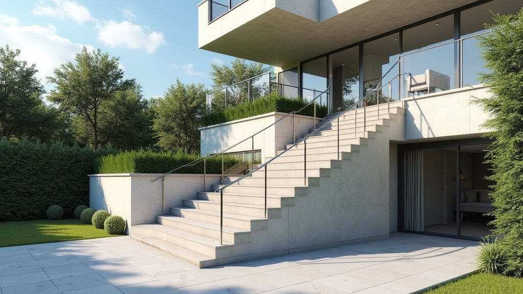 Monte-escalier extérieur installé sur les marches d