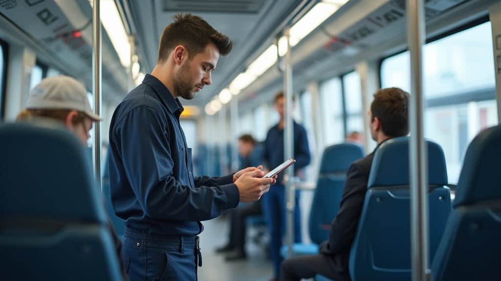 Technicien en train d