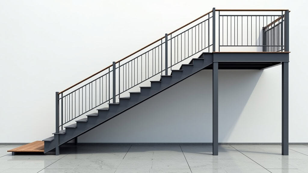 Monte-escalier extérieur en aluminium anodisé installé sur l