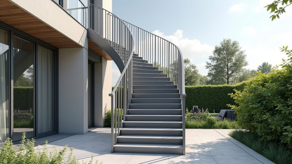 Monte-escalier extérieur en aluminium installé sur les marches d