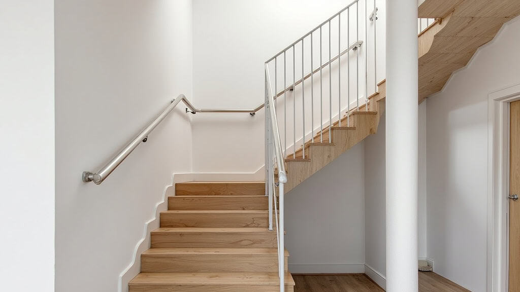 Rail de monte-escalier tournant fabriqué sur mesure pour un escalier en colimaçon à Wahagnies
