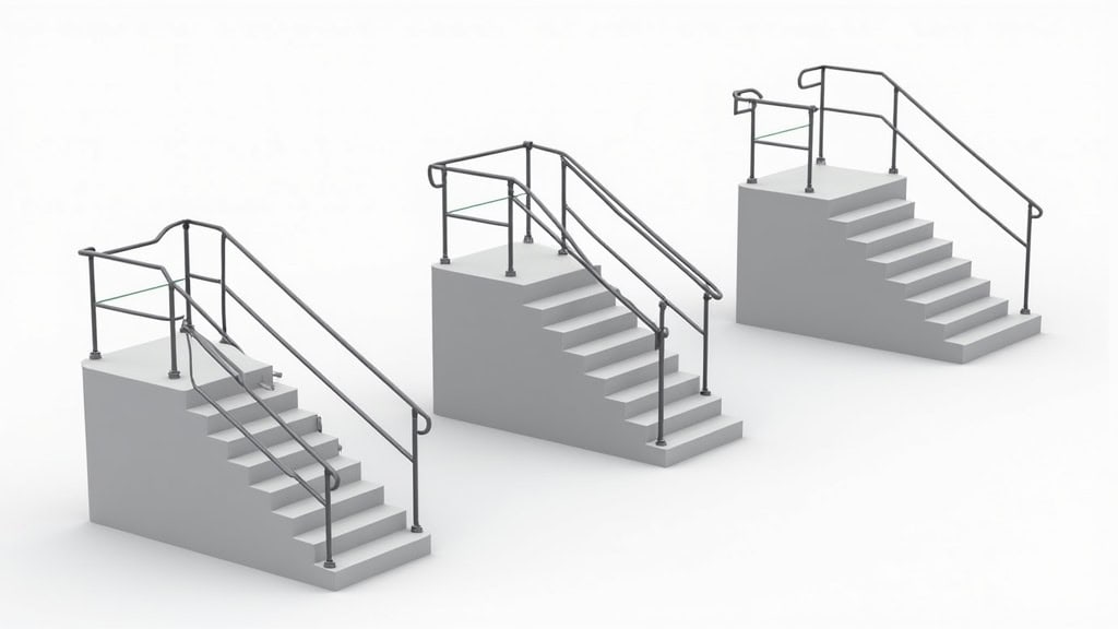 Tableau comparatif des différents types de monte-escaliers : droit, tournant, extérieur, debout