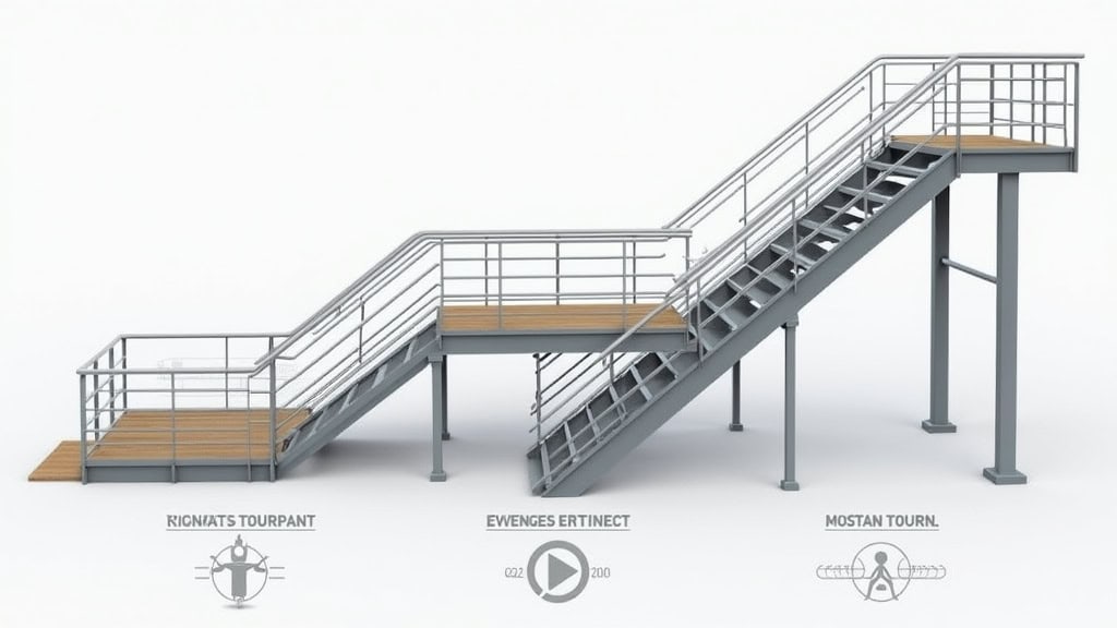 Tableau comparatif visuel entre monte-escalier droit, tournant, plateforme et extérieur pour choisir la bonne solution à Damgan