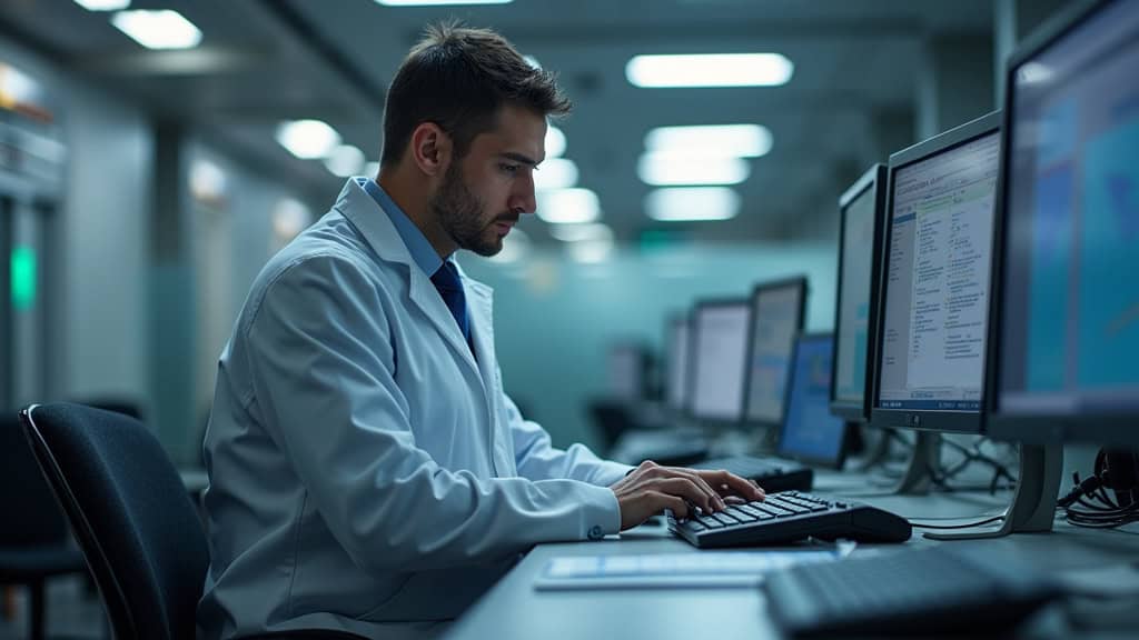 Technicien effectuant l