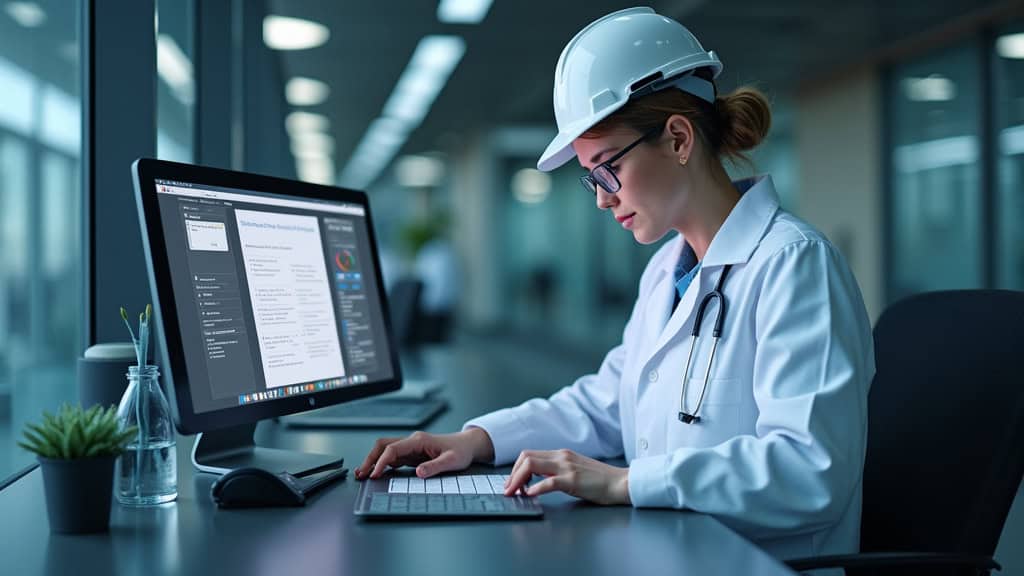 Technicien effectuant l