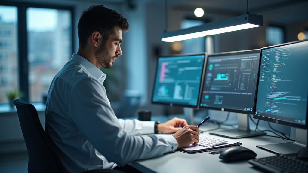 Technicien effectuant l