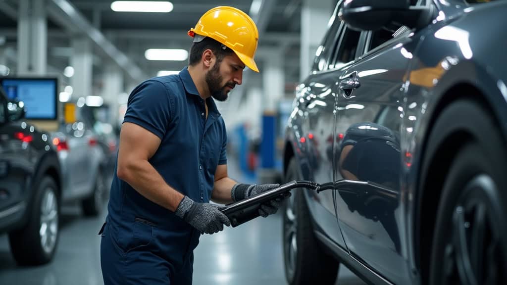 Technicien effectuant la maintenance d