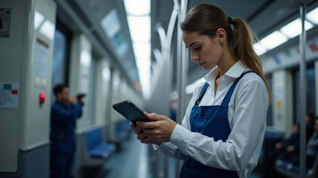 Technicien en train d