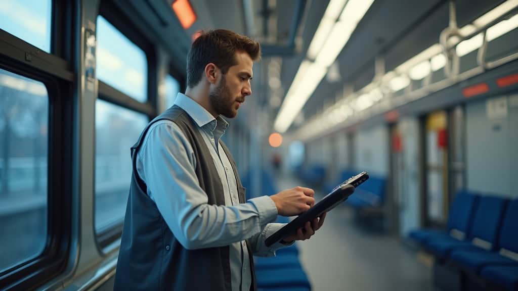 Technicien en train d