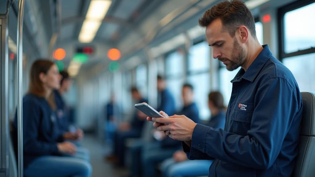 Technicien en train d