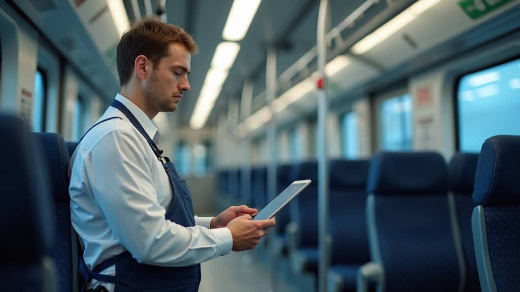 Technicien en train d