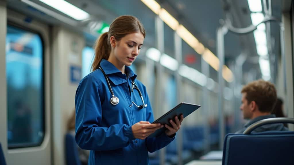 Technicien en train d