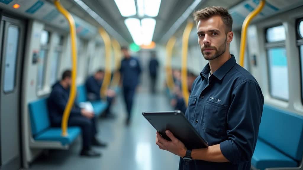 Technicien en train d