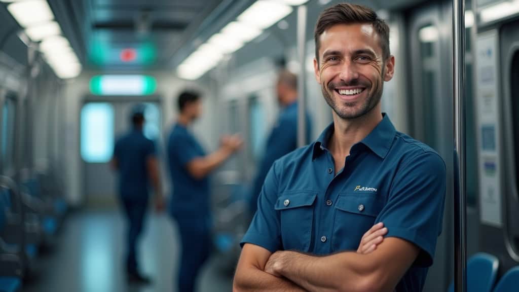 Technicien en train d