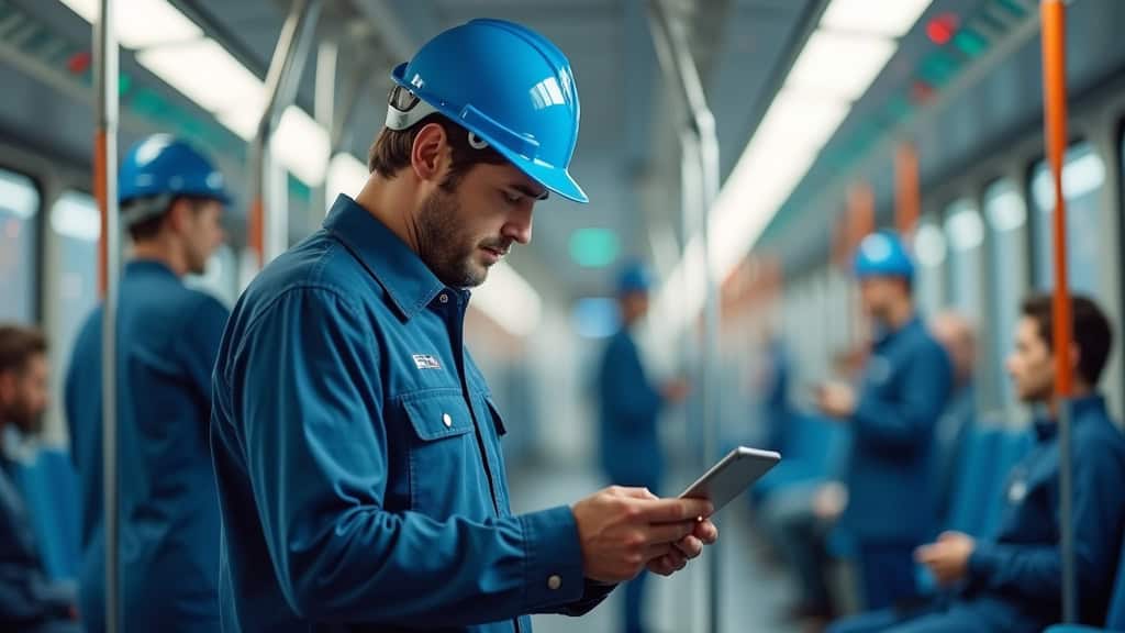 Technicien en train d