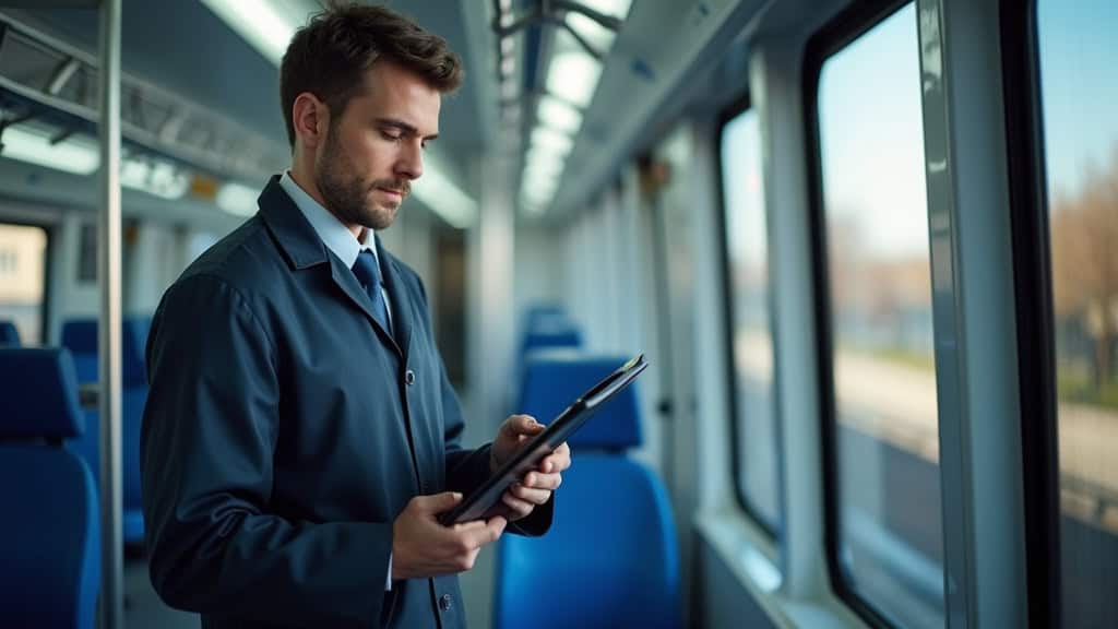 Technicien en train d