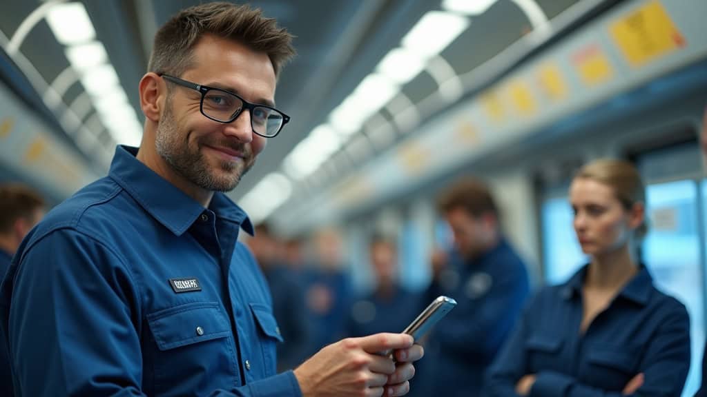 Technicien en train d