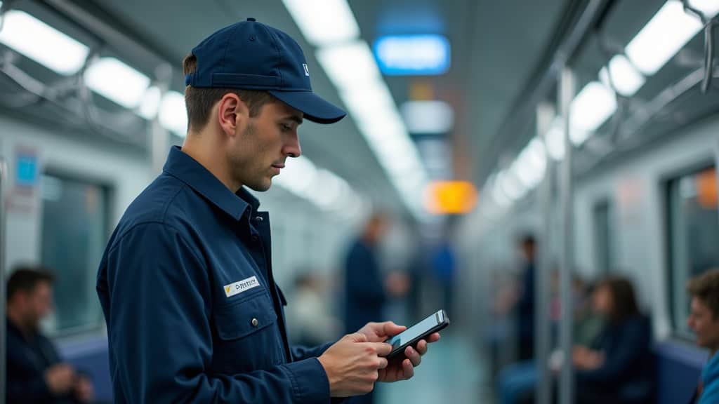 Technicien en train d