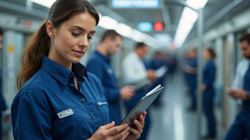 Technicien en train d