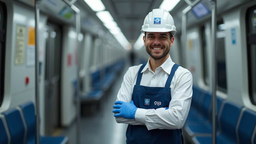 Technicien en train d