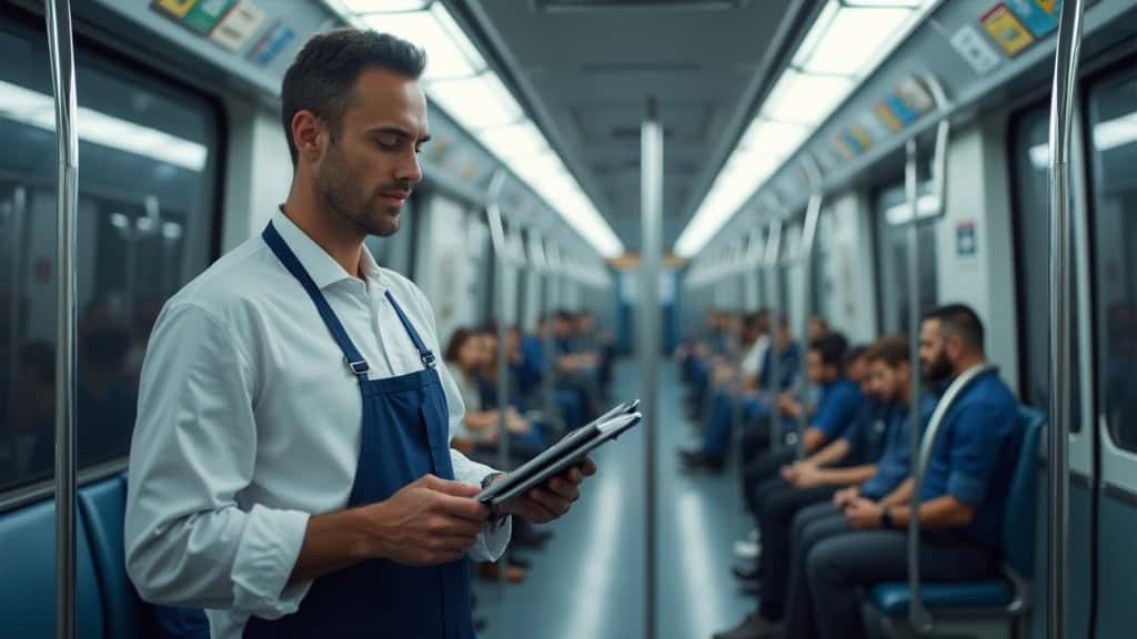 Technicien en train d