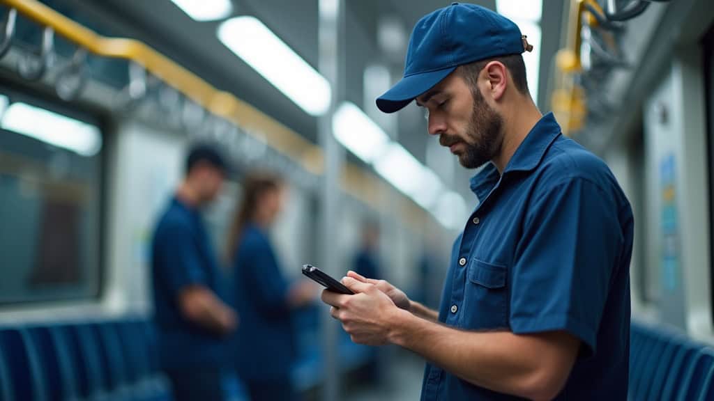 Technicien en train d