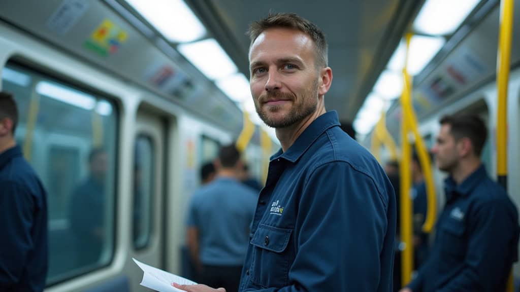 Technicien en train d