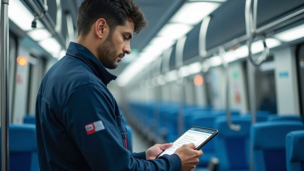 Technicien en train d