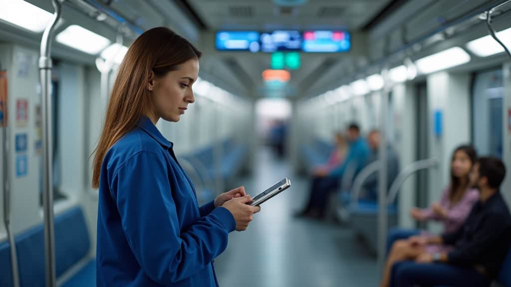 Technicien en train d