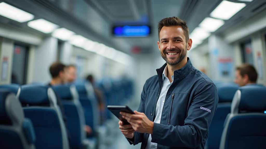 Technicien en train d