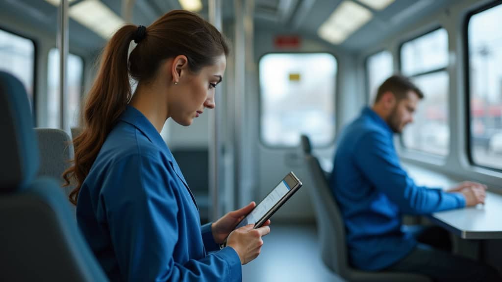 Technicien en train d