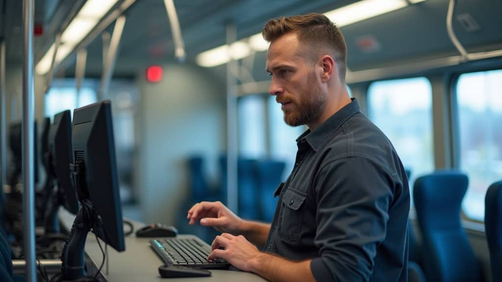 Technicien en train d