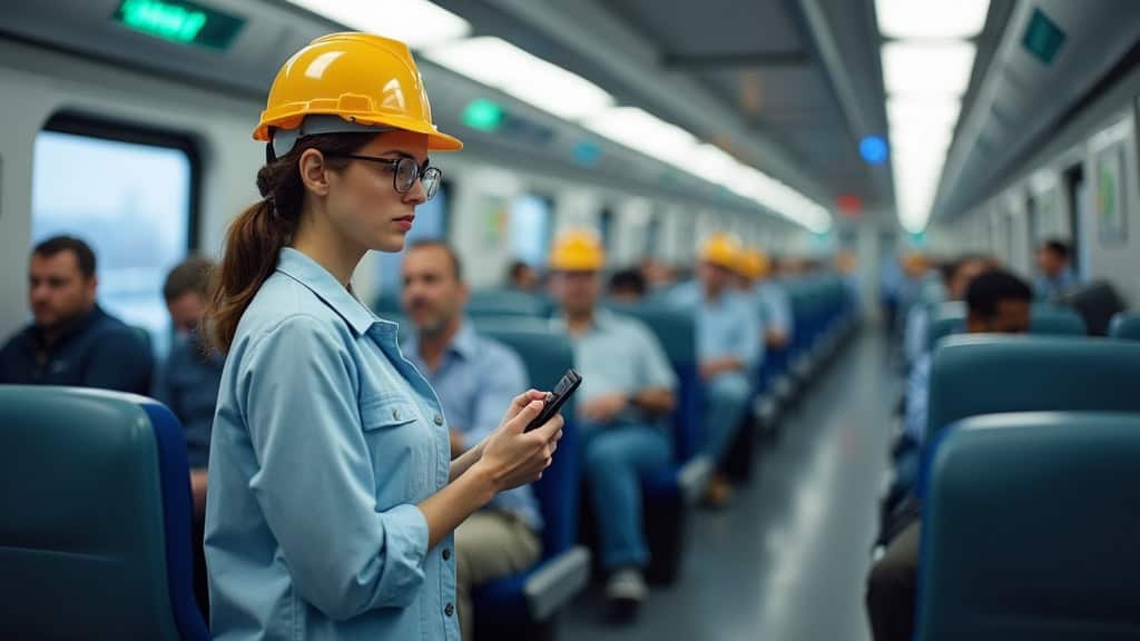 Technicien en train d