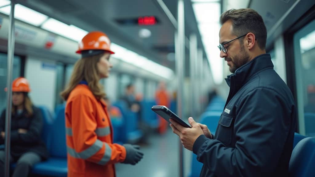 Technicien en train d