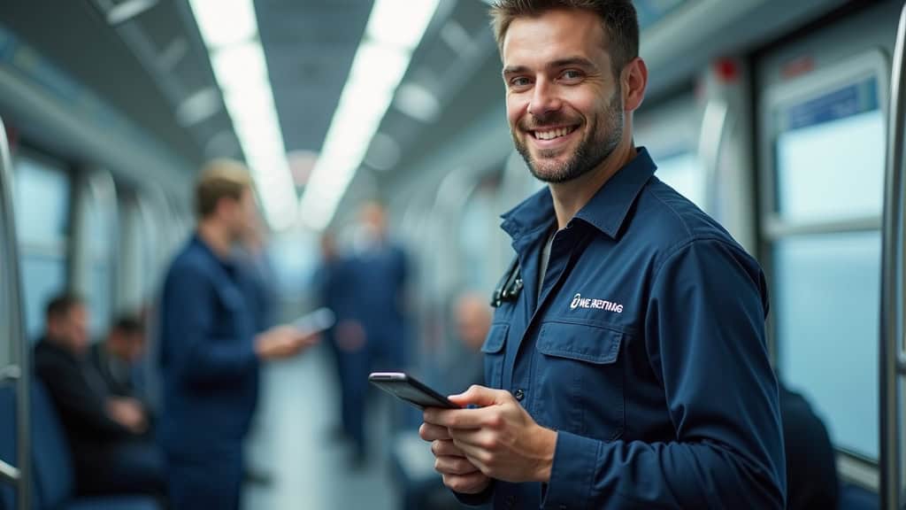 Technicien en train d