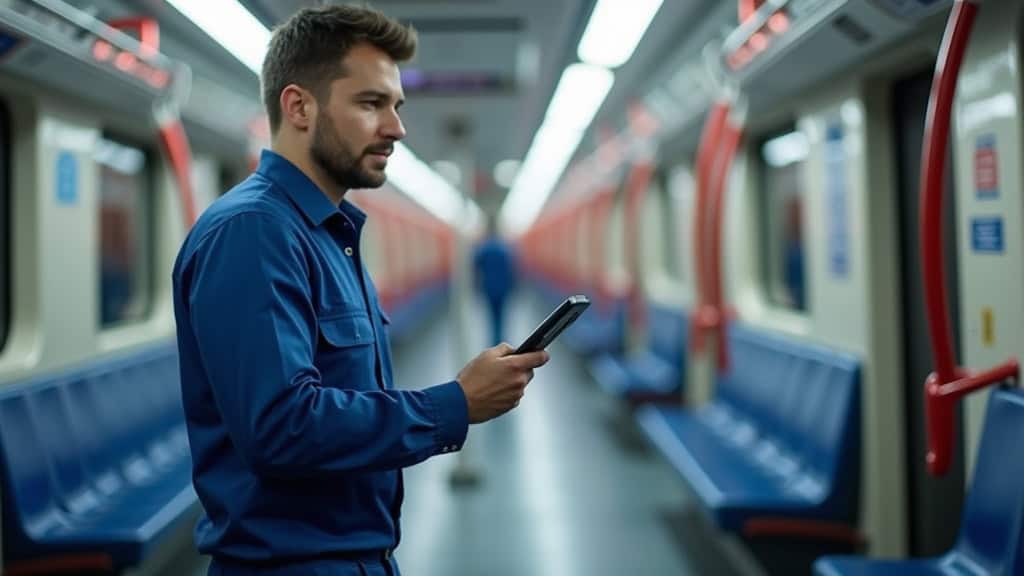 Technicien en train d