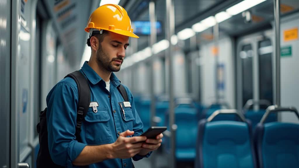 Technicien en train d